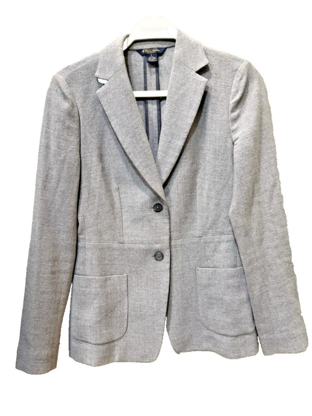 Brooks Brothers Blazer Women Sz 4 Gray Italian Wool Stellita Fit Tailored Jacket